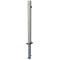 Rustfri st�lstolpe | � 76 mm | med dekorativ ring | sammenklappelig, selvl�sende l�s til indst�bning i beton, med varmgalvaniseret jordfod, varenr. 470.60, ca. 400 mm under jordoverfladen | med Euro-profilcylinderl�s og tre n�gler | uden �je